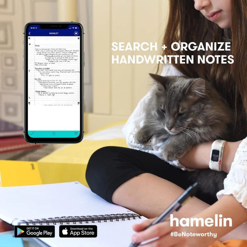 Hamelin, Spiral Notebook, 8x10in, College Ruled, Hardcover, 75 shts/150 Pgs, 1 Subject Notebook, MIDNIGHT Black - Image 5
